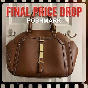 NWT$89 Nine West Texture Takedown Satchel Handbag Brown Nutella